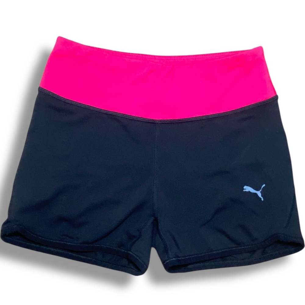 Puma Black and Vibrant Pink Dry Cell Shorts - XS